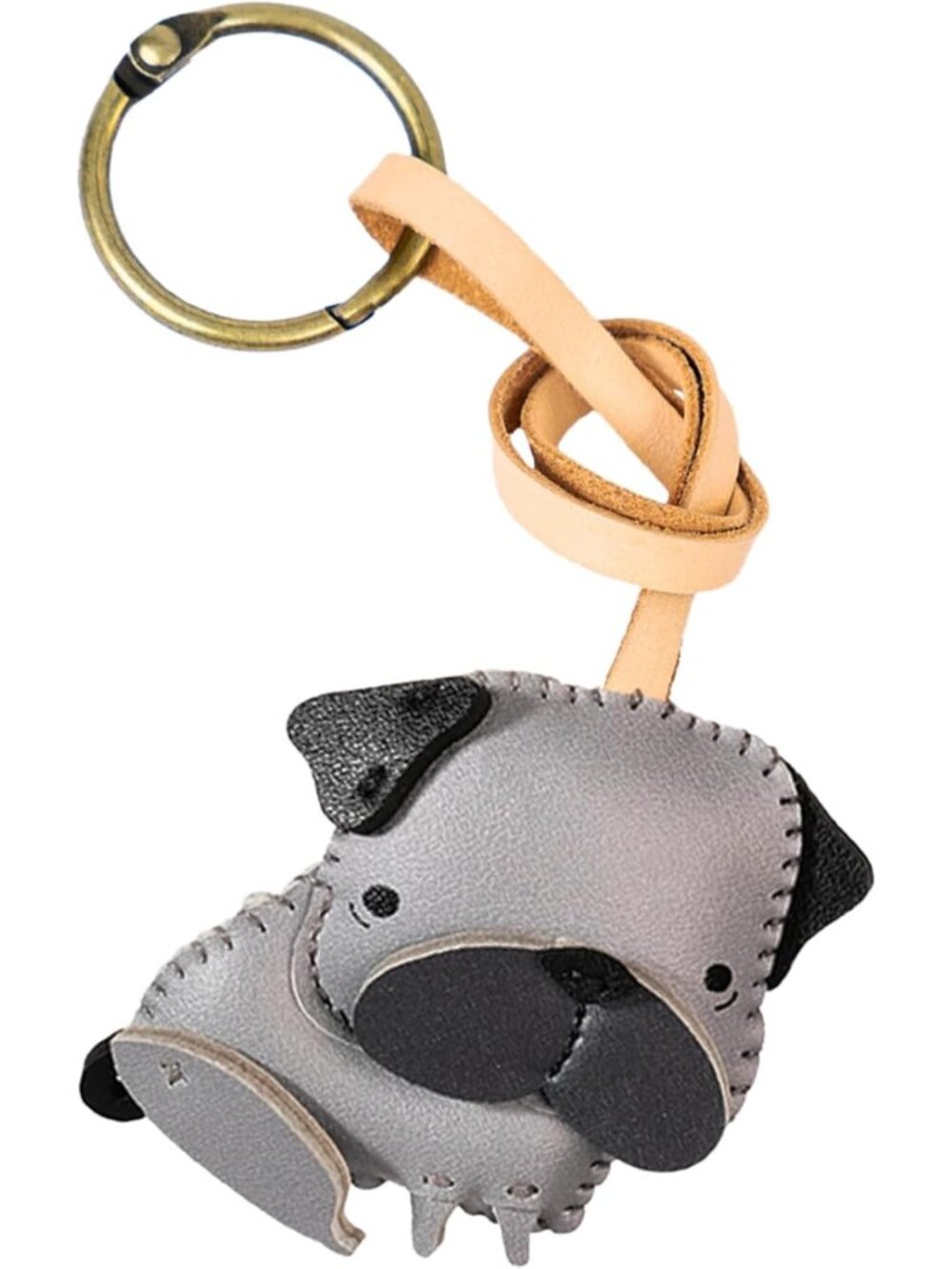 Adorable Leather Dog Bag Charm - Unique Keychain for Purses & Backpacks Gift